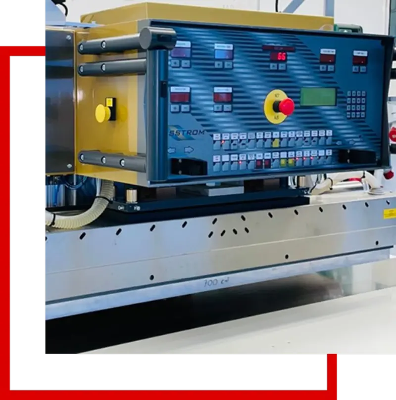 RF welding machine at Delange's Industries showing its outstanding performance